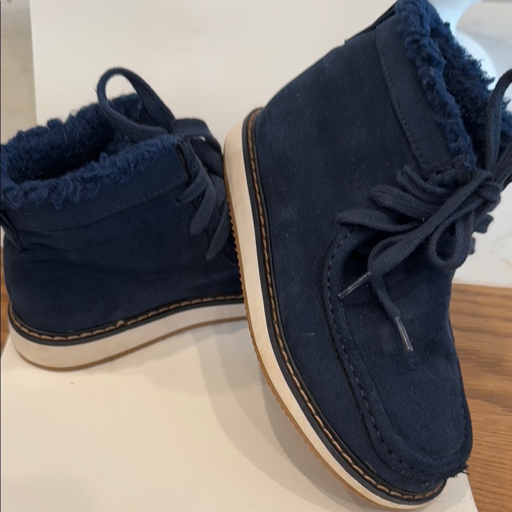 Boy’s Cozy Blue Suede Ankle Boots